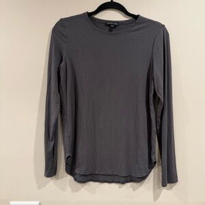 🔥Eileen Fisher Women’s Dark Gray  Long Sleeve Top Size S EauC🔥